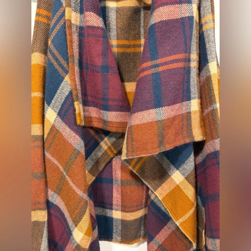 Natural Reflection Women’s Plaid Drapped Vest - Size XL